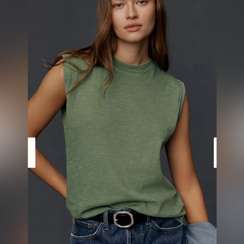 Anthropologie Pilcro Vinnie Cotton-Slub Muscle Tee. Size Small - Picture 3 of 5